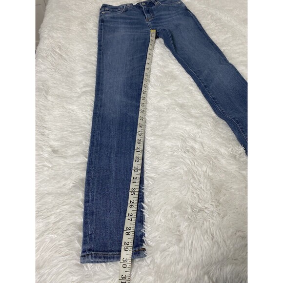 Agolde Blue Jeans Stretch Size 26 Denim Skinny Long Leg Pockets Mid Rise - Picture 7 of 12